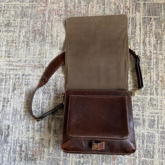 Vintage Pelle Studio brown leather messenger bag/satchel - Picture 6 of 12